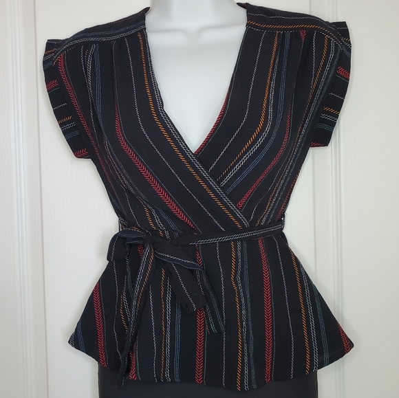 🔥3/$30 Belted Crossover Blouse - Picture 2 of 11